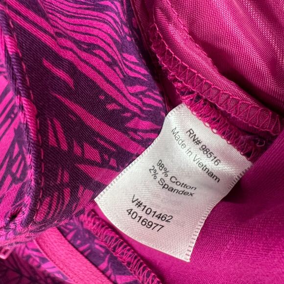 Coldwater Creek Size 16 Natural Fit Crop Capri Pants Pink Purple Floral Summer - Picture 7 of 7